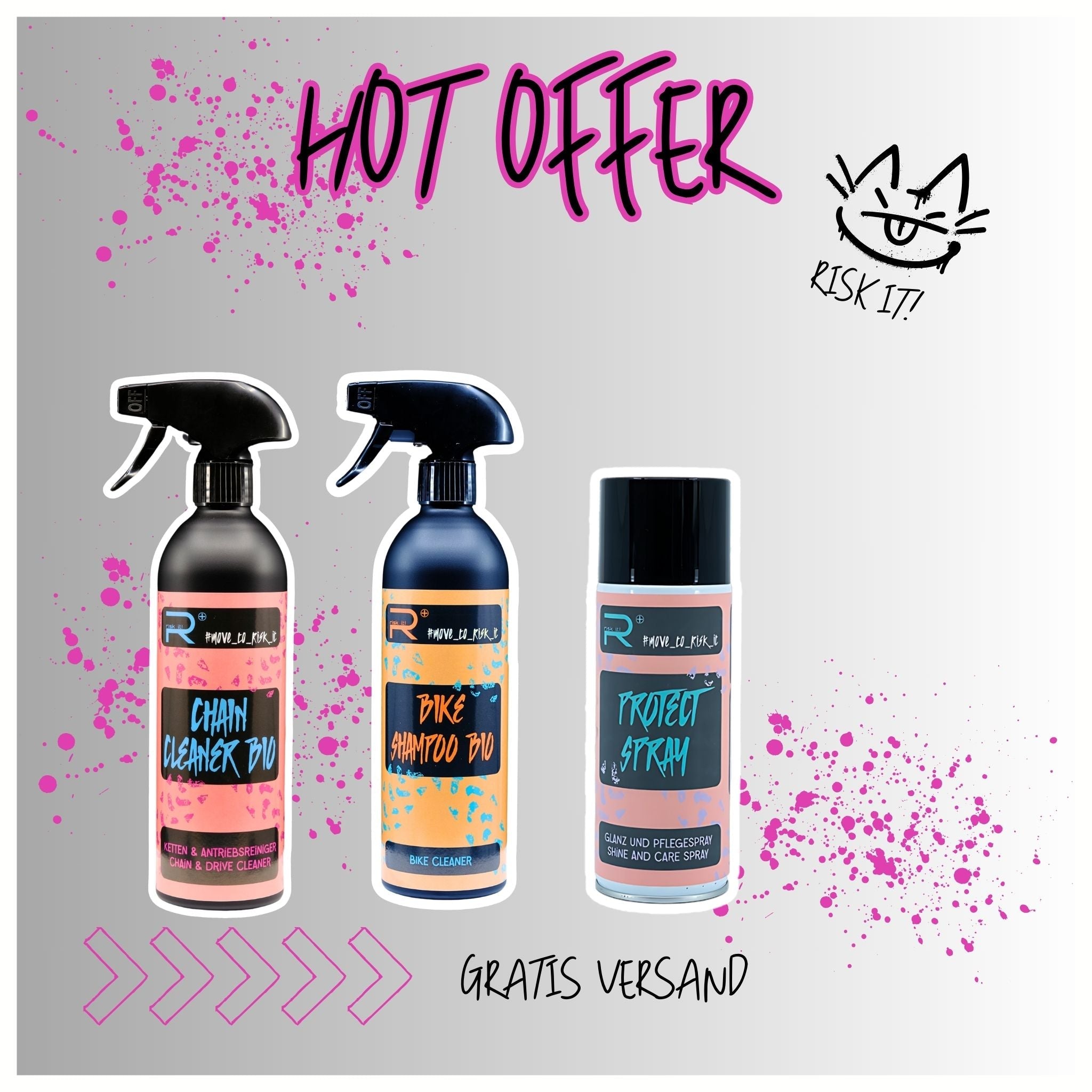 BIKE REINIGER SET + PROTECT SPRAY - RISK iT! BIKE CARE