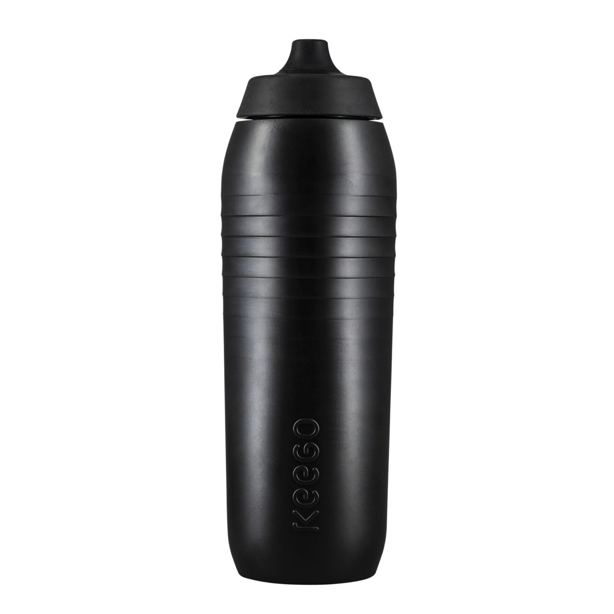 KEEGO Cycle, Sportflasche & Bidon mit EasyClean Cap, 750 ml, Generation 04, Aussenhülle aus Recycling Material, DARK MATTER - schwarz - RISK iT! BIKE CARE